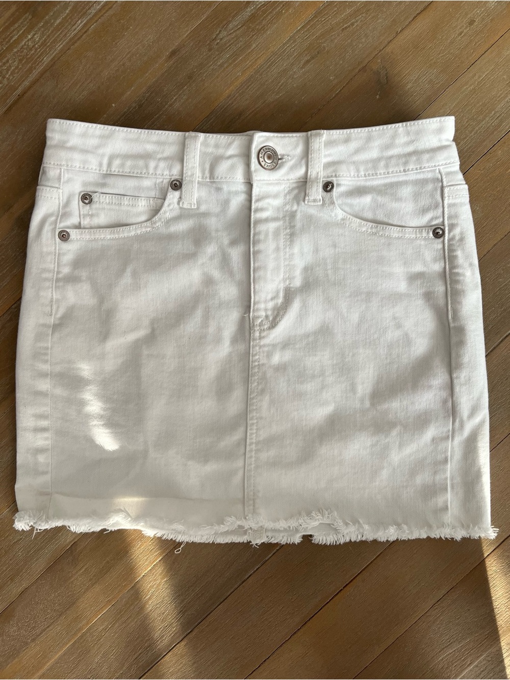 American Eagle Outfitters White Denim Mini Skirt